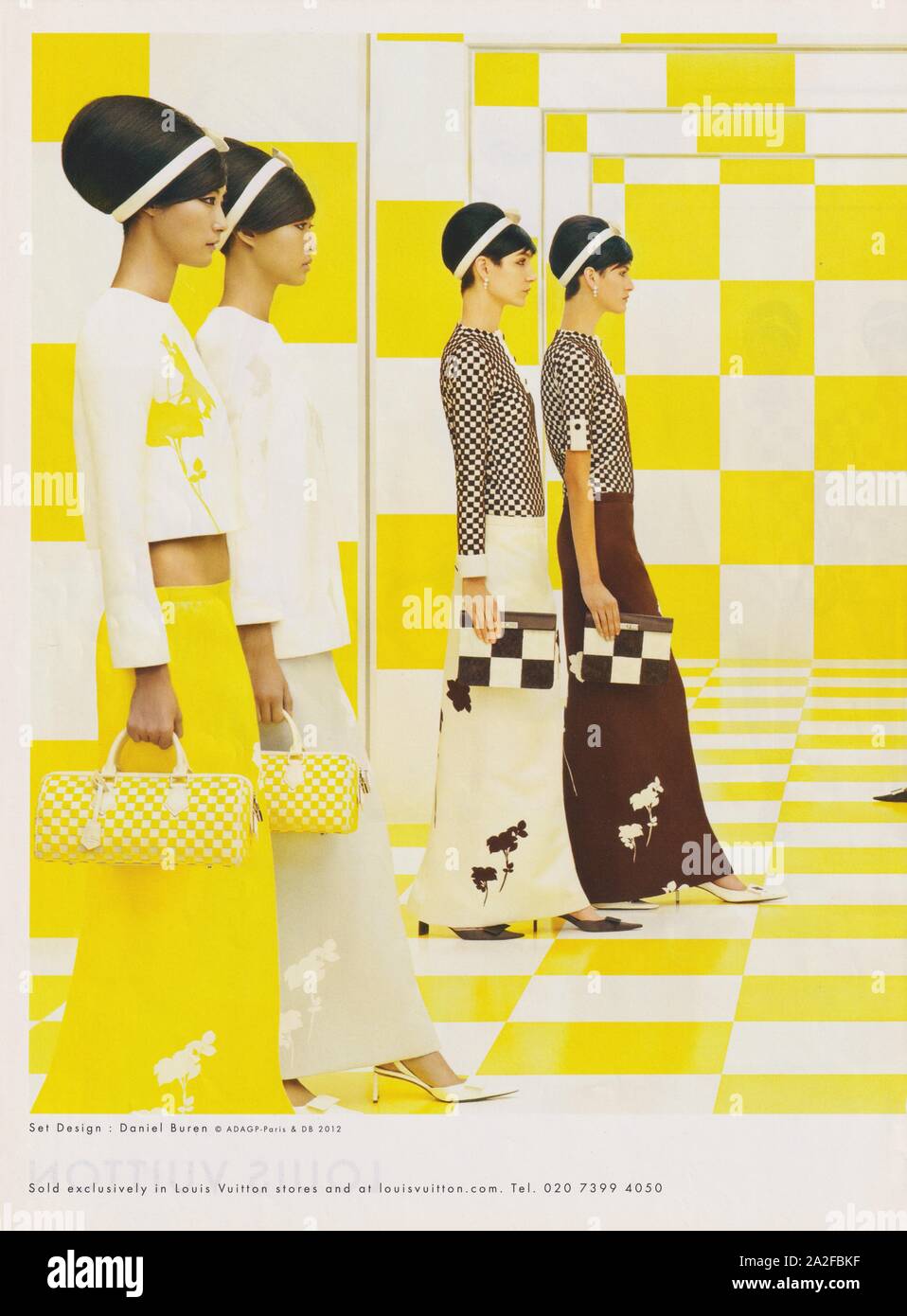 poster advertising Louis Vuitton handbag in paper magazine from