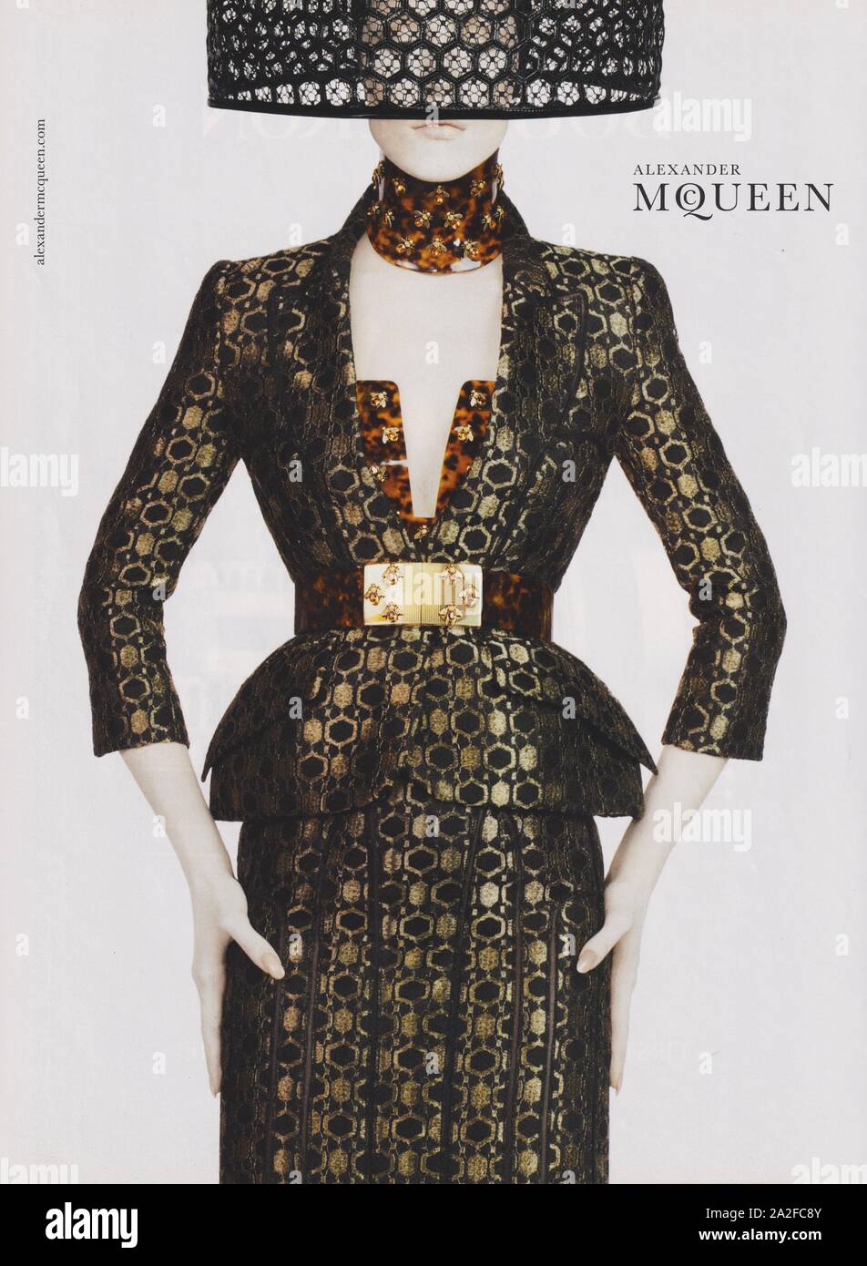 poster advertising Alexander McQueen fashion house in paper magazine from  2013 year, advertisement, creative Alexander McQueen advert from 2010s  Stock Photo - Alamy