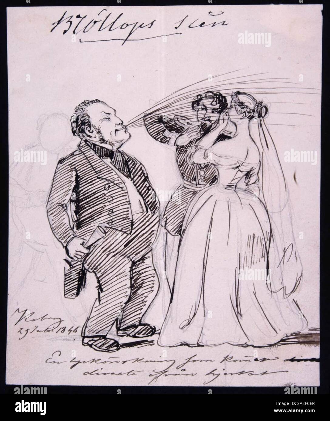 En lyckönskning som kommer direkt ifrån hjärtat. Fritz von Dardel, 1846 - Stock Photo
