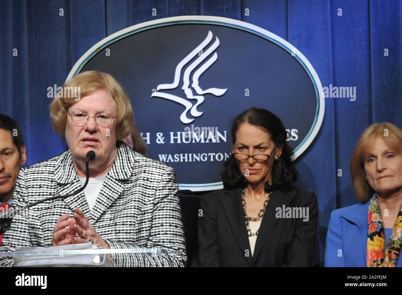 Ellen Murray, Assistant Secretary for Financial Resources (ASFR), delievers remarks at the HHS 2014 Budget Press Conference, April 10, 2013 (Pic 2). Stock Photo