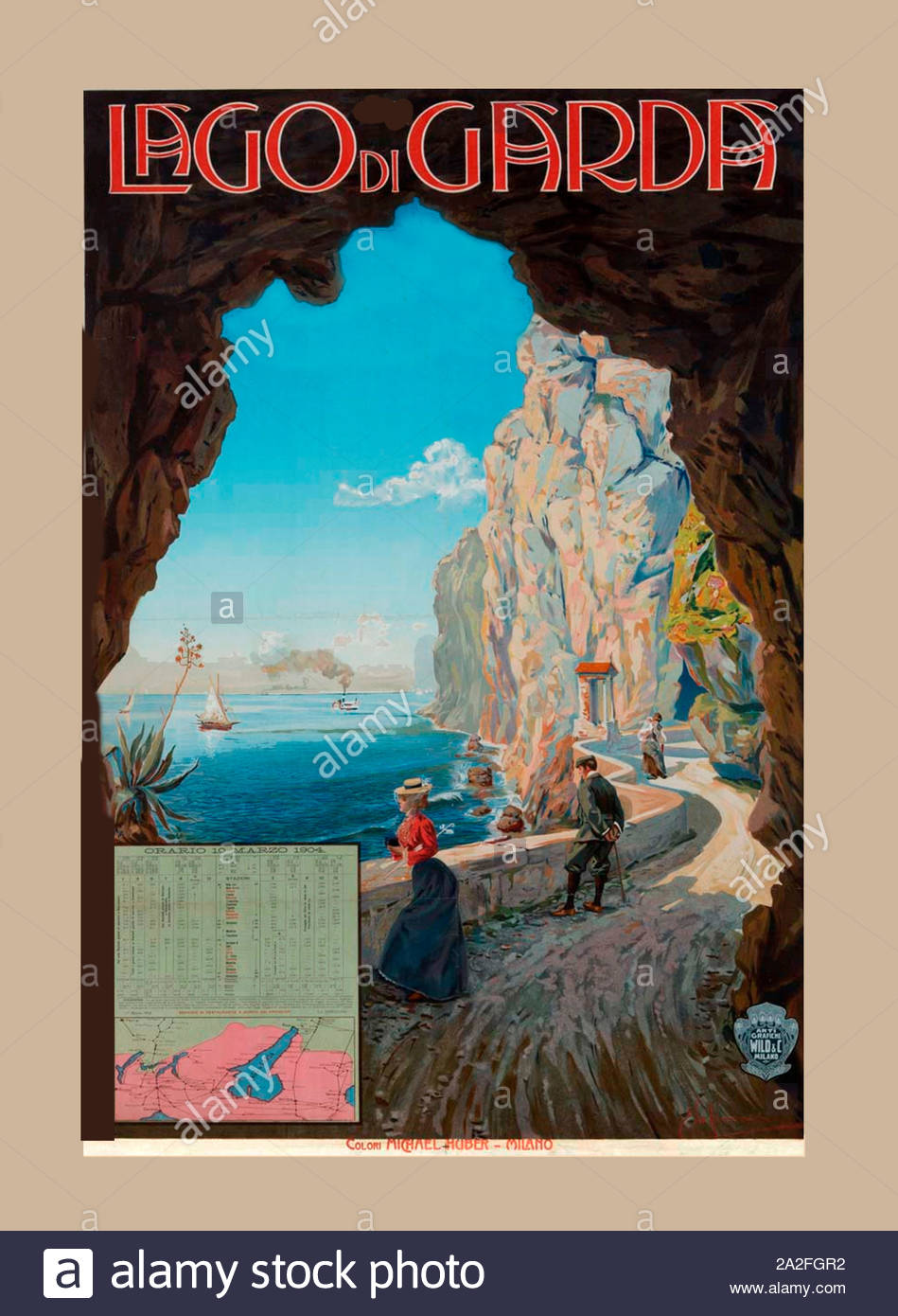 LAGO DI GARDA RIVA TORBOLE SAILBOAT ITALIAN LAKE TRAVEL VINTAGE POSTER REPRO