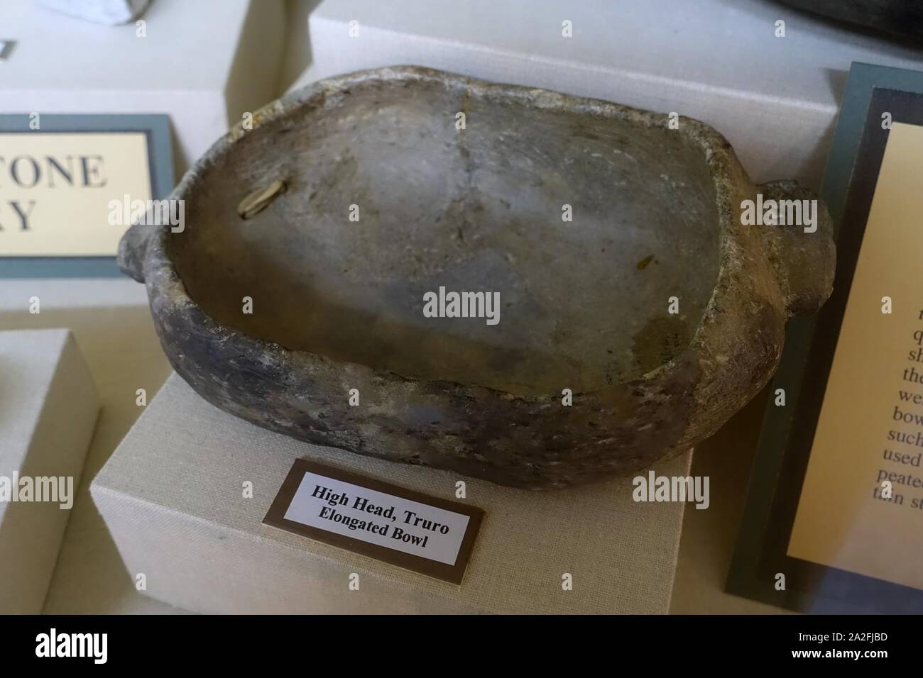 Elongated bowl, High Head, Truro, Transitional Archaic Phase, c. 4000