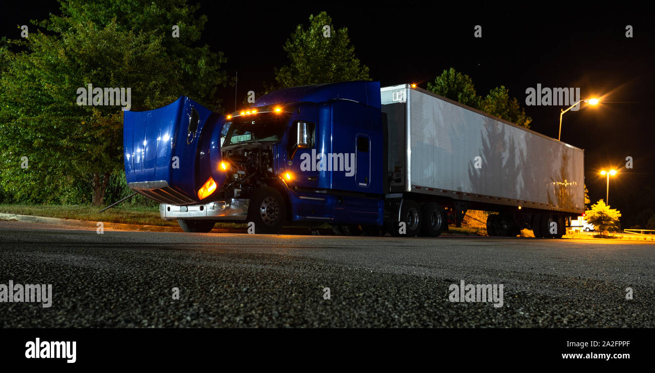 Freight truck industry. Dry Van and trailer Stock Photo