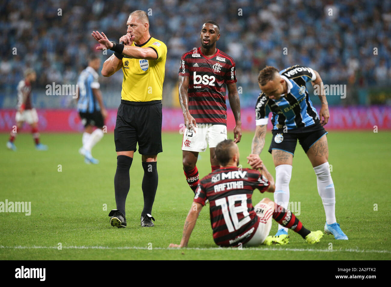 Porto Alegre Rs 02 10 2019 Gremio X Flamengo Gremio X Flamengo In A Match For The Semifinals Of Conmebol Libertadores 2019 Match Held At Arena Do Gremio On Wednesday 02 In