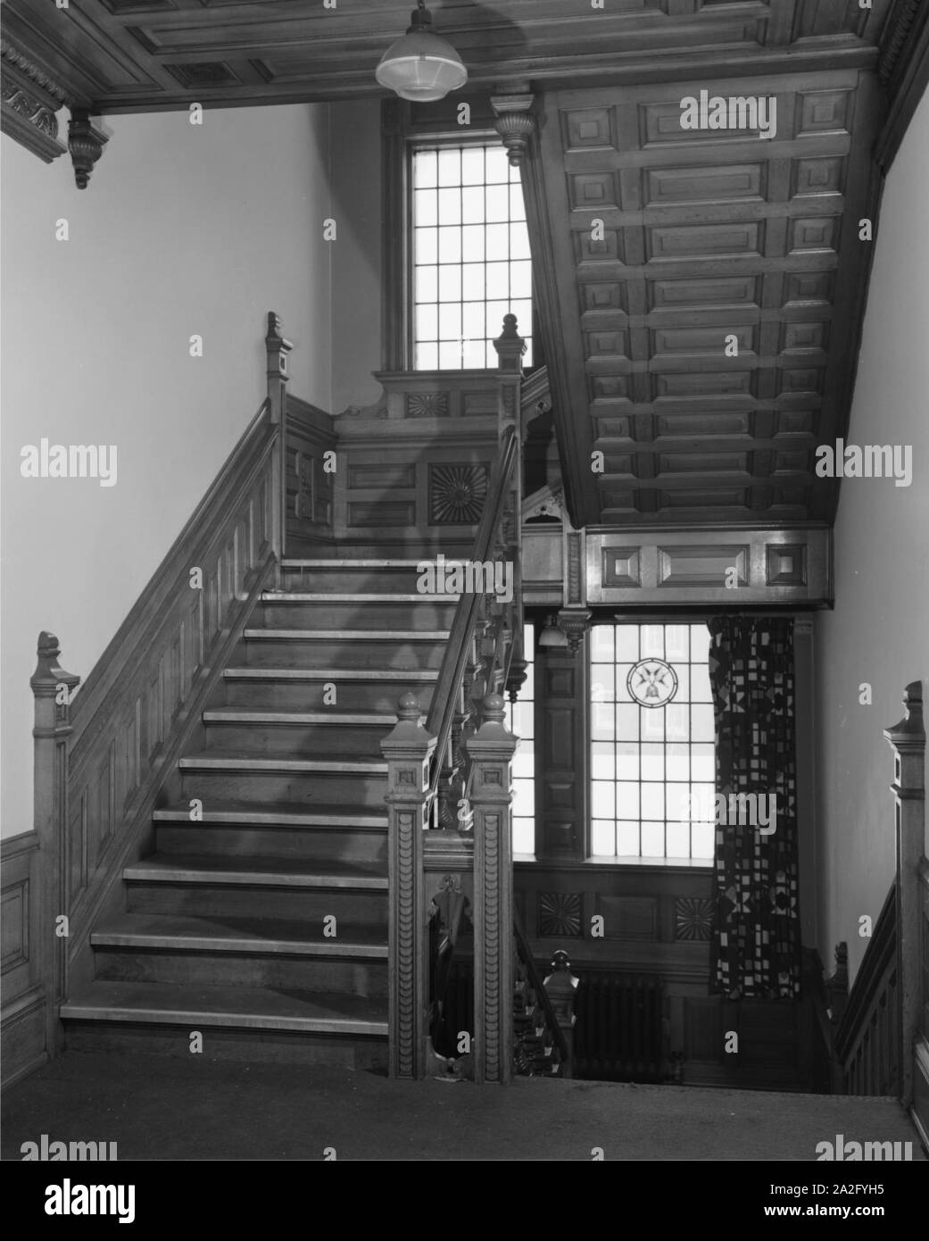 Elizabeth Plankinton house east view of staircase to 3rd floor. Stock Photo