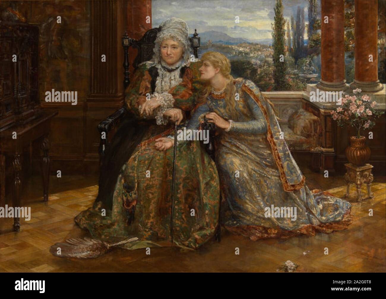 Ellen Terry and Fanny Stirling by Anna Massey Lea Merrit. Stock Photo
