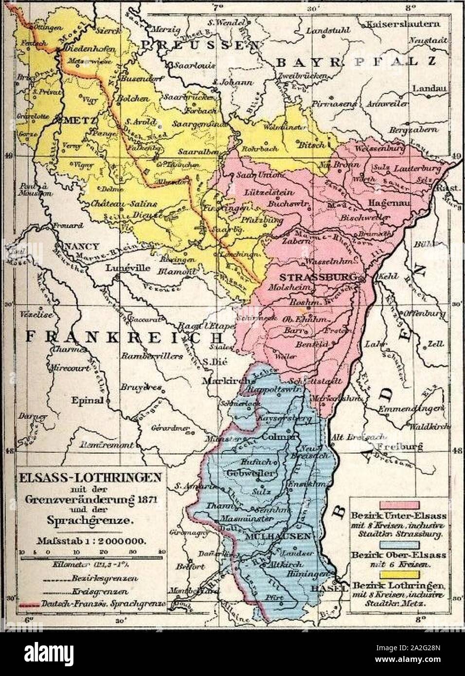 Elsass-Lothringen 1871 Stock Photo - Alamy