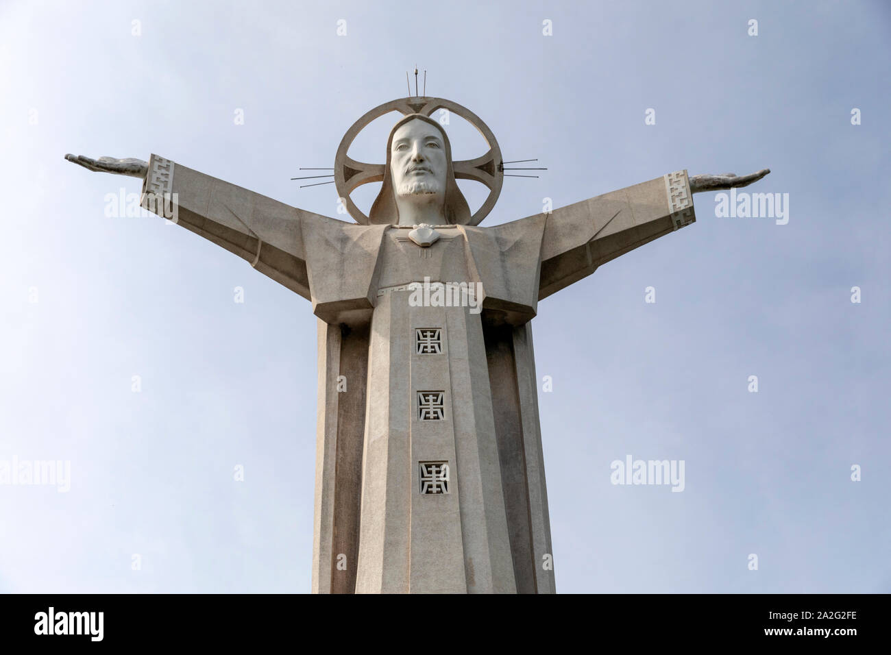 Largest Sculpture of Jesus Christ in the world o top of a mountain in Vung Tau, Vietnam Stock Photo