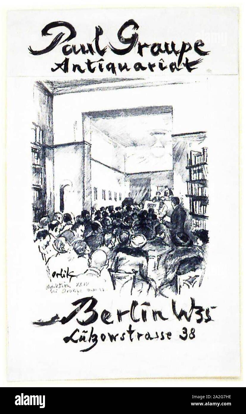 Emil Orlik Plakat Auktion bei Graupe 1922. Stock Photo