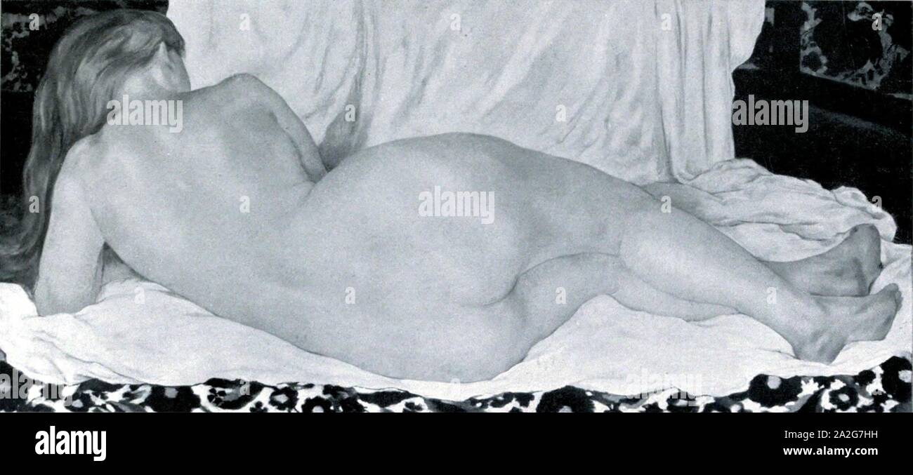 Emil Orlik - Nu féminin. Stock Photo