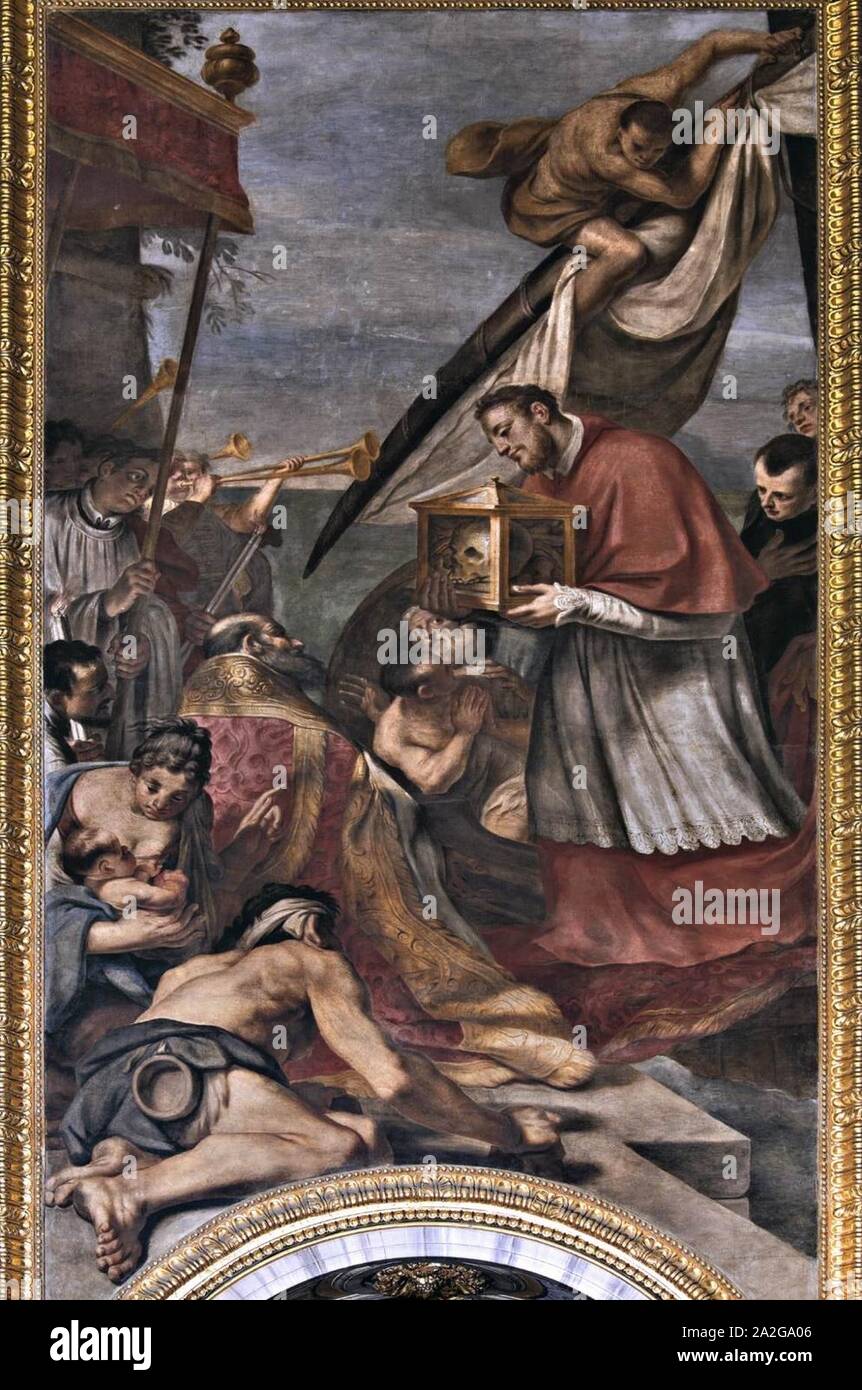 Emilio Taruffi - Arrival of the St Andrew Relic in Ancona - Sant Andrea della Valle Roma. Stock Photo