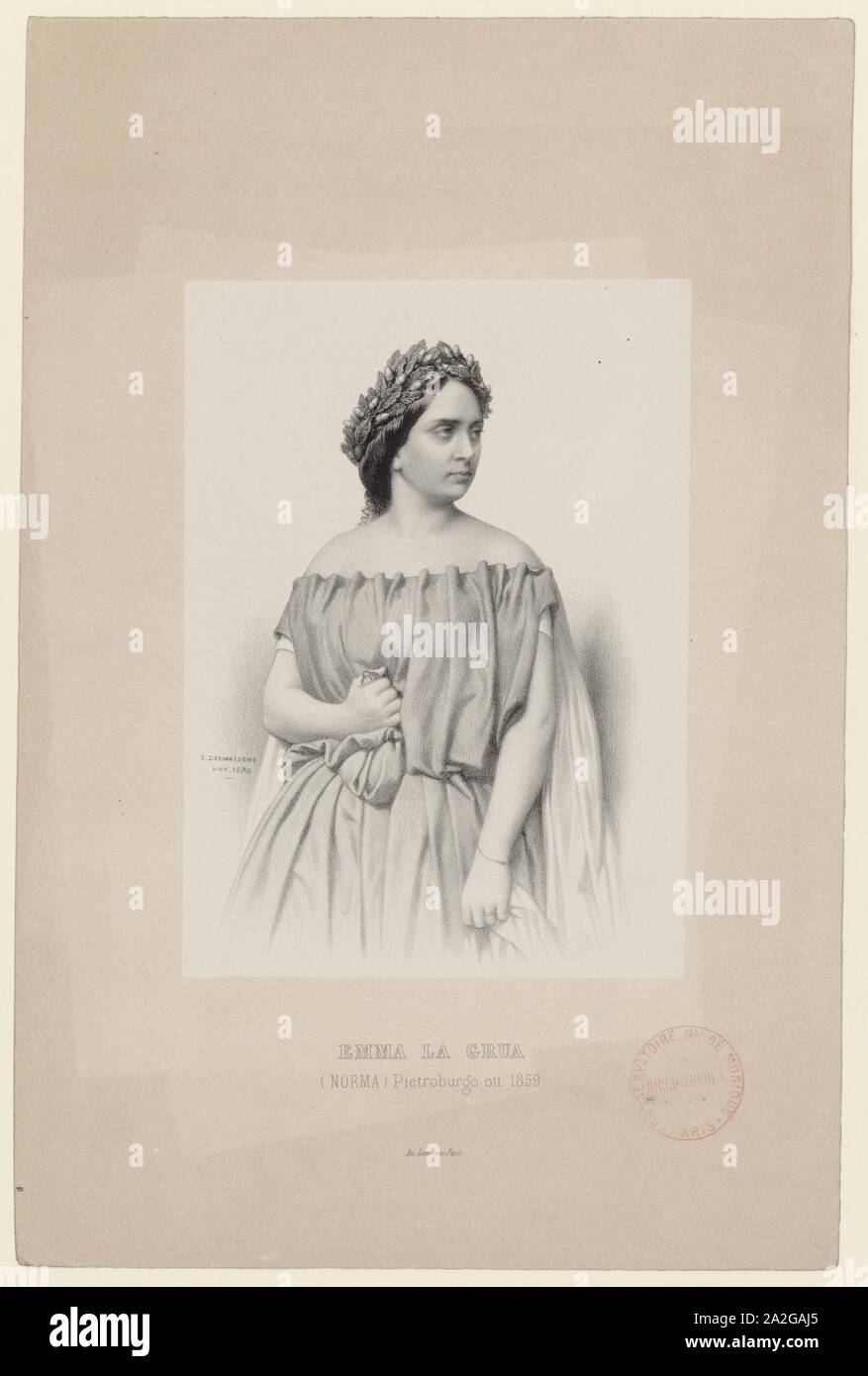 Emma La Grua as Norma 1859 in Saint Petersburg - Gallica1 Stock Photo