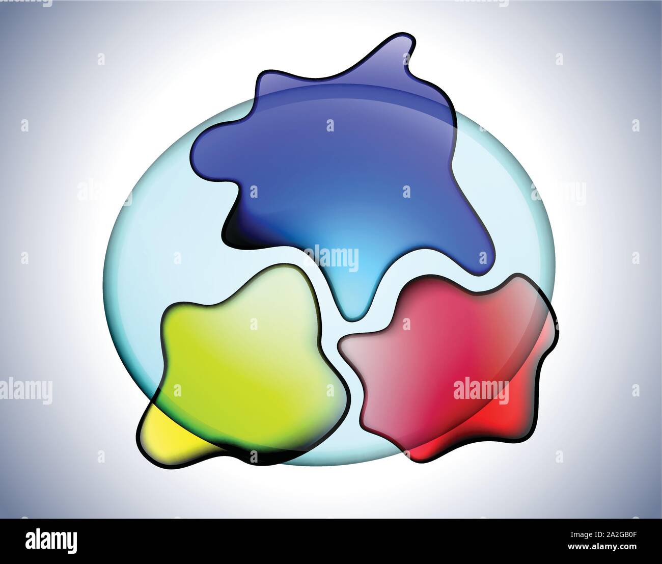 Transparent glass amoebas Stock Vector