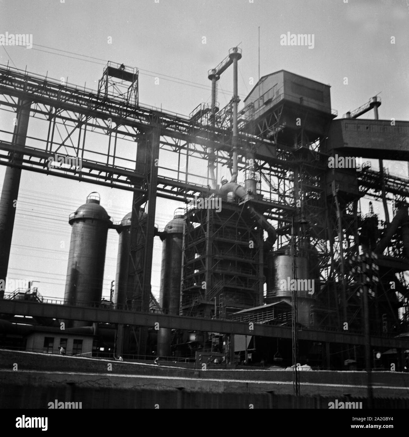 Industrieanlage in Dortmund, Deutschland 1930er Jahre. Industrial area at Dortmund, Germany 1930s. Stock Photo