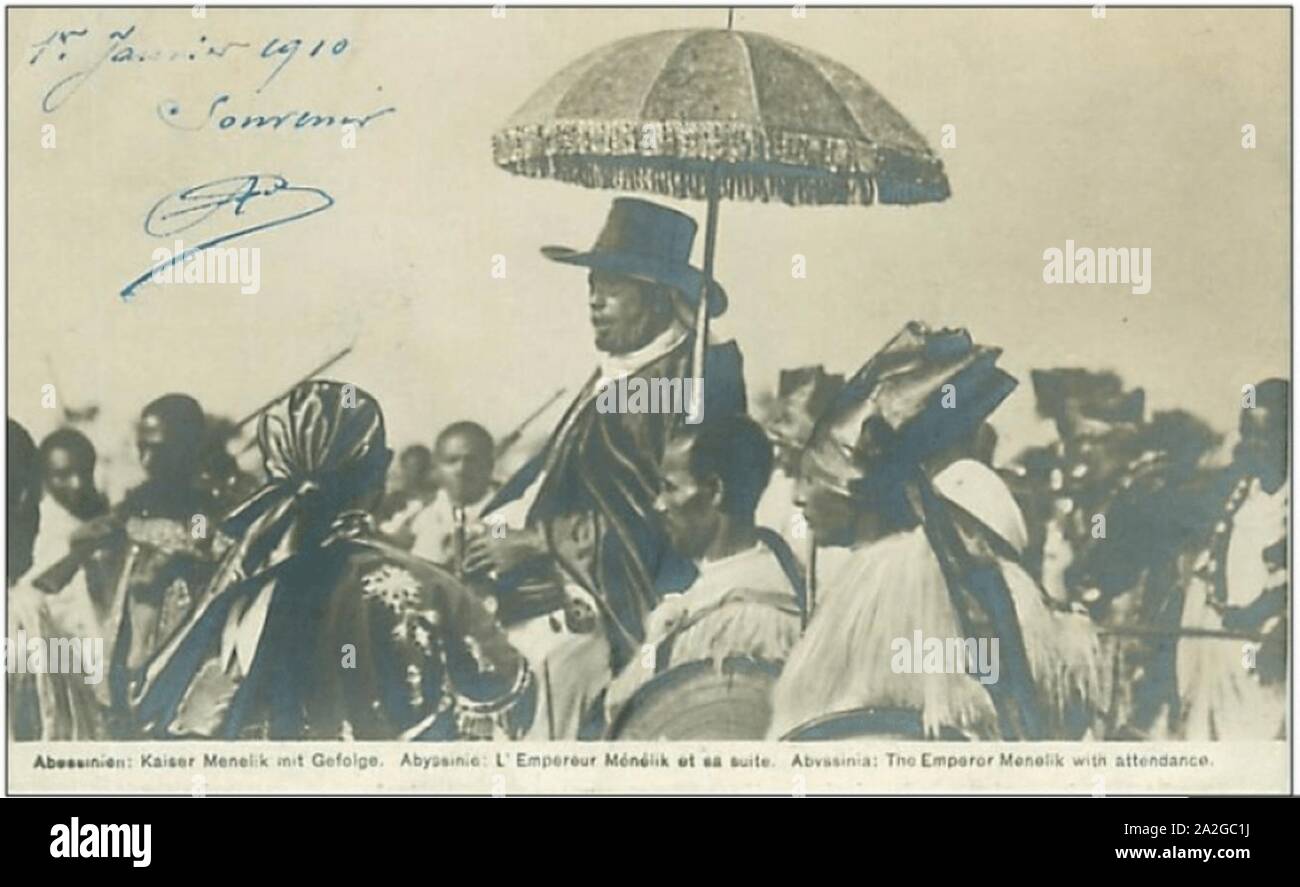 Emperor of Ethiopia Menelik II. Stock Photo