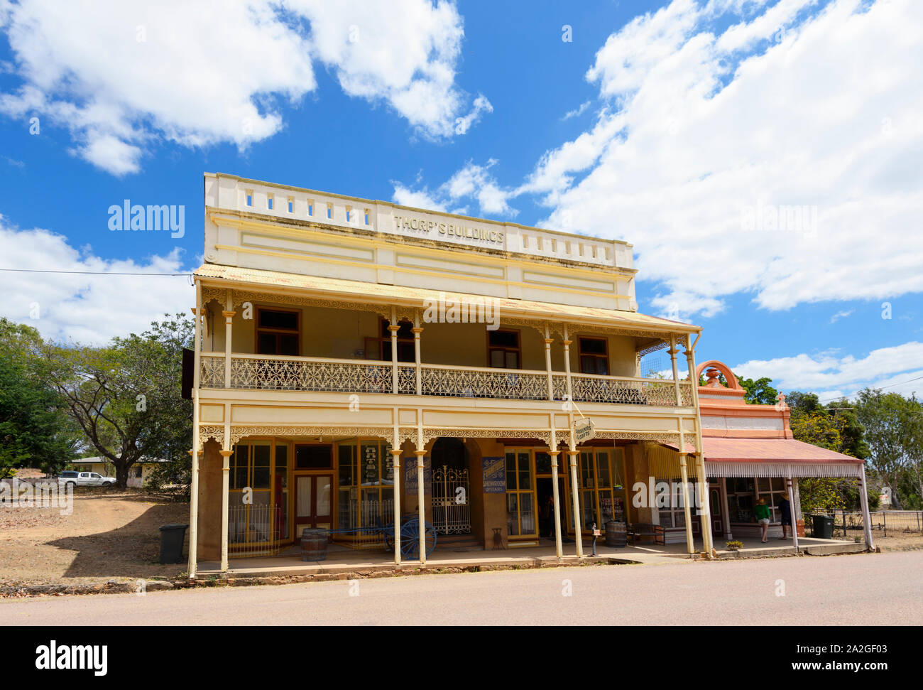 Historic Thorp's Building in the Heritage-listed small rural town of Ravenswood, Queensland, QLD, Australia Stock Photo