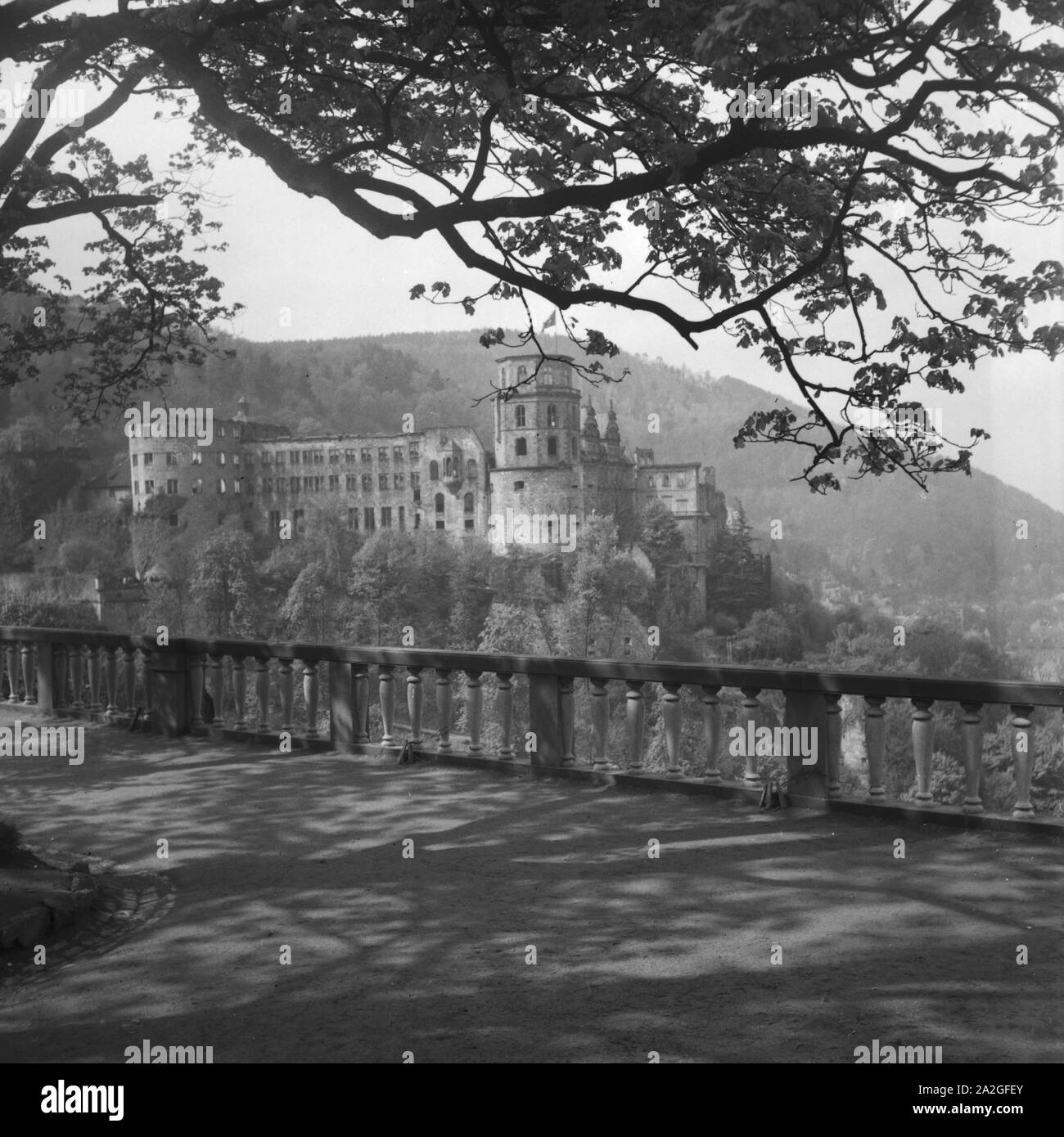 Das Heidelberger Schloss, Deutschland 1930er Jahre. Heidelberg castle, Germany 1930s. Stock Photo