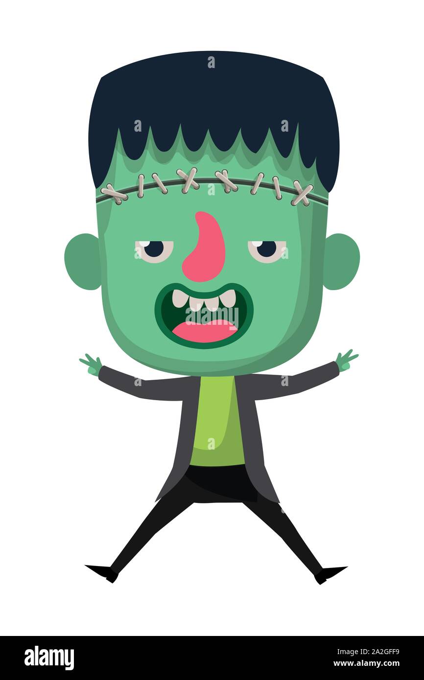 cute little boy with frankenstein costume Stock Vector Image & Art - Alamy