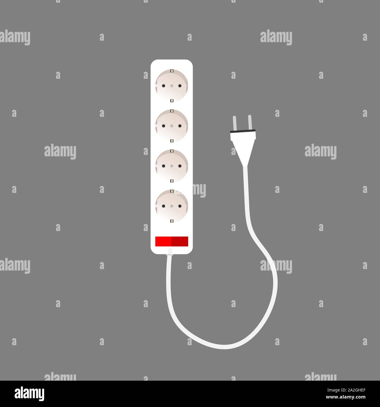 Extension cord. Vector illustration on a white background Stock Vector