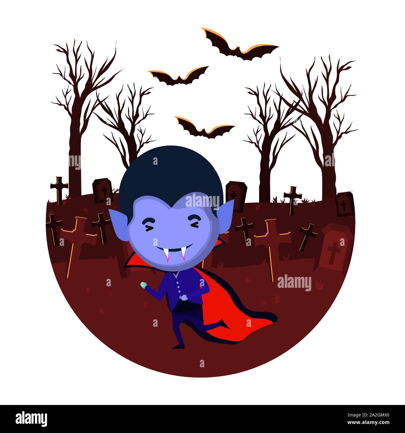 cute little boy with dracula costume in dark cemetery scene Stock ...
