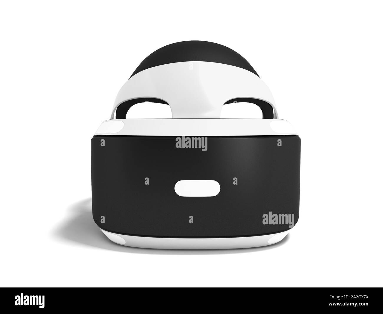 Modern white virtual reality glasses in front 3d render on white