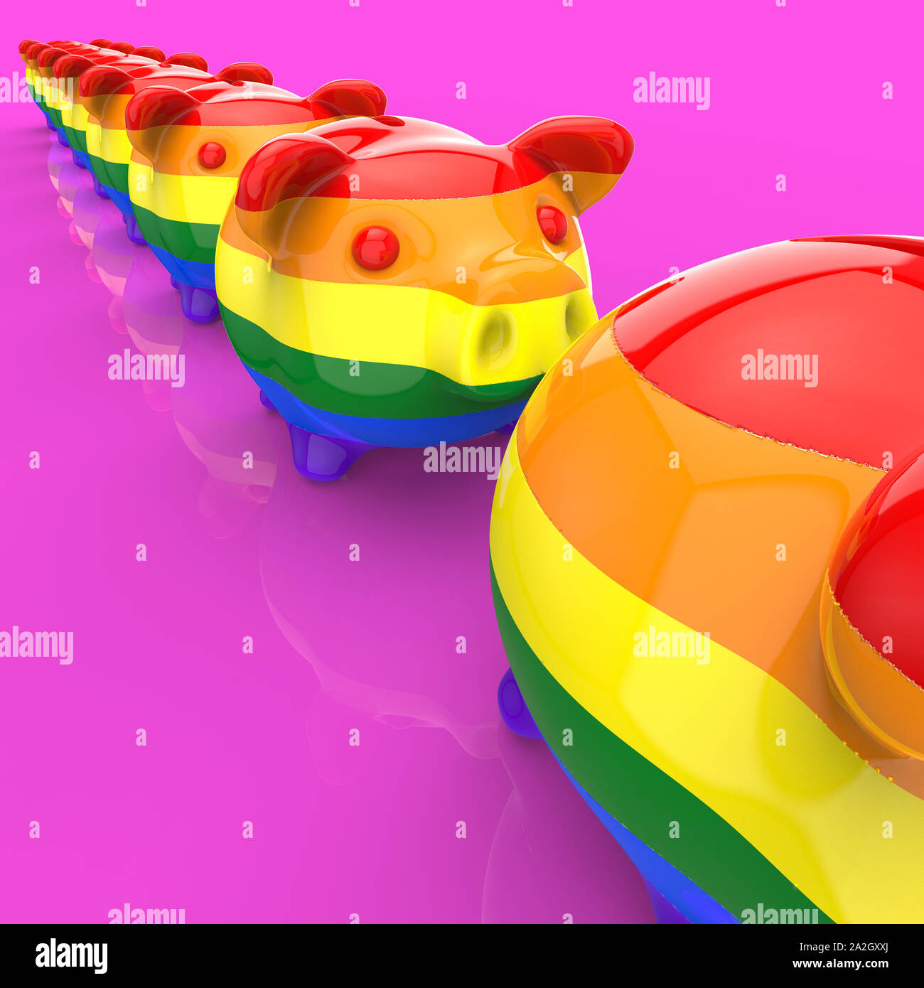 Piggy bank - 3D Illustration Stock Photo - Alamy