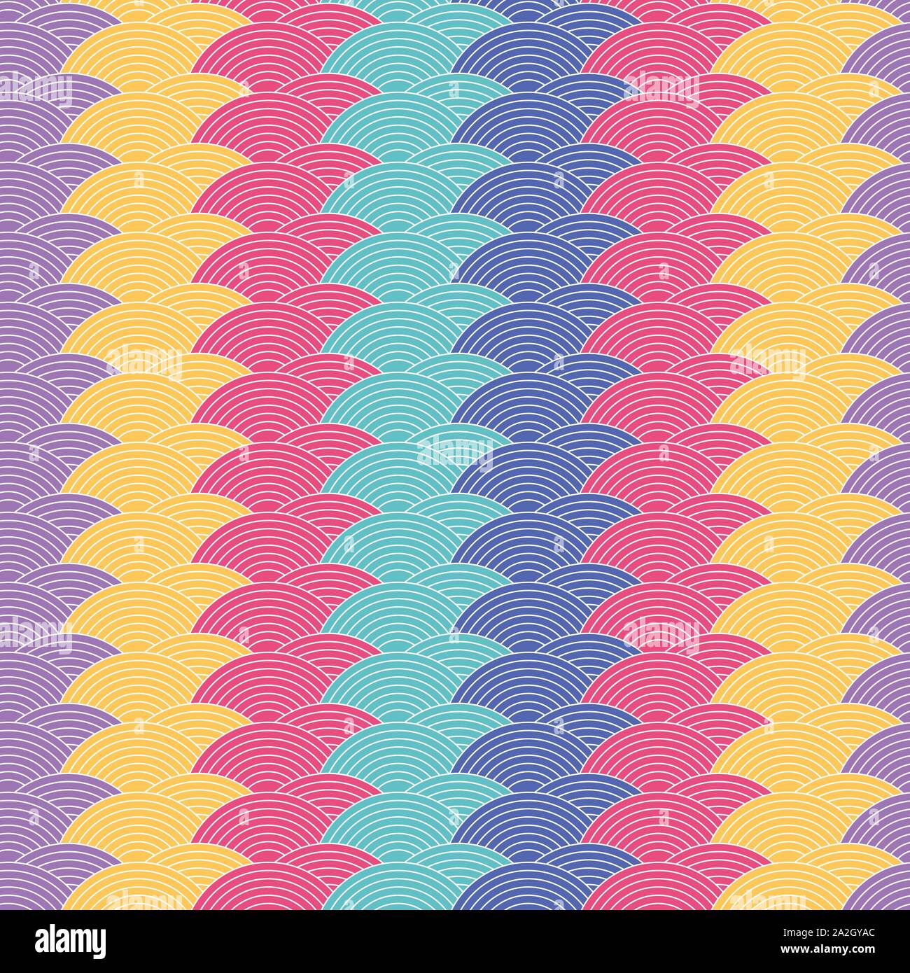 Colorful oriental wave pattern. Vector seamless pattern background ...