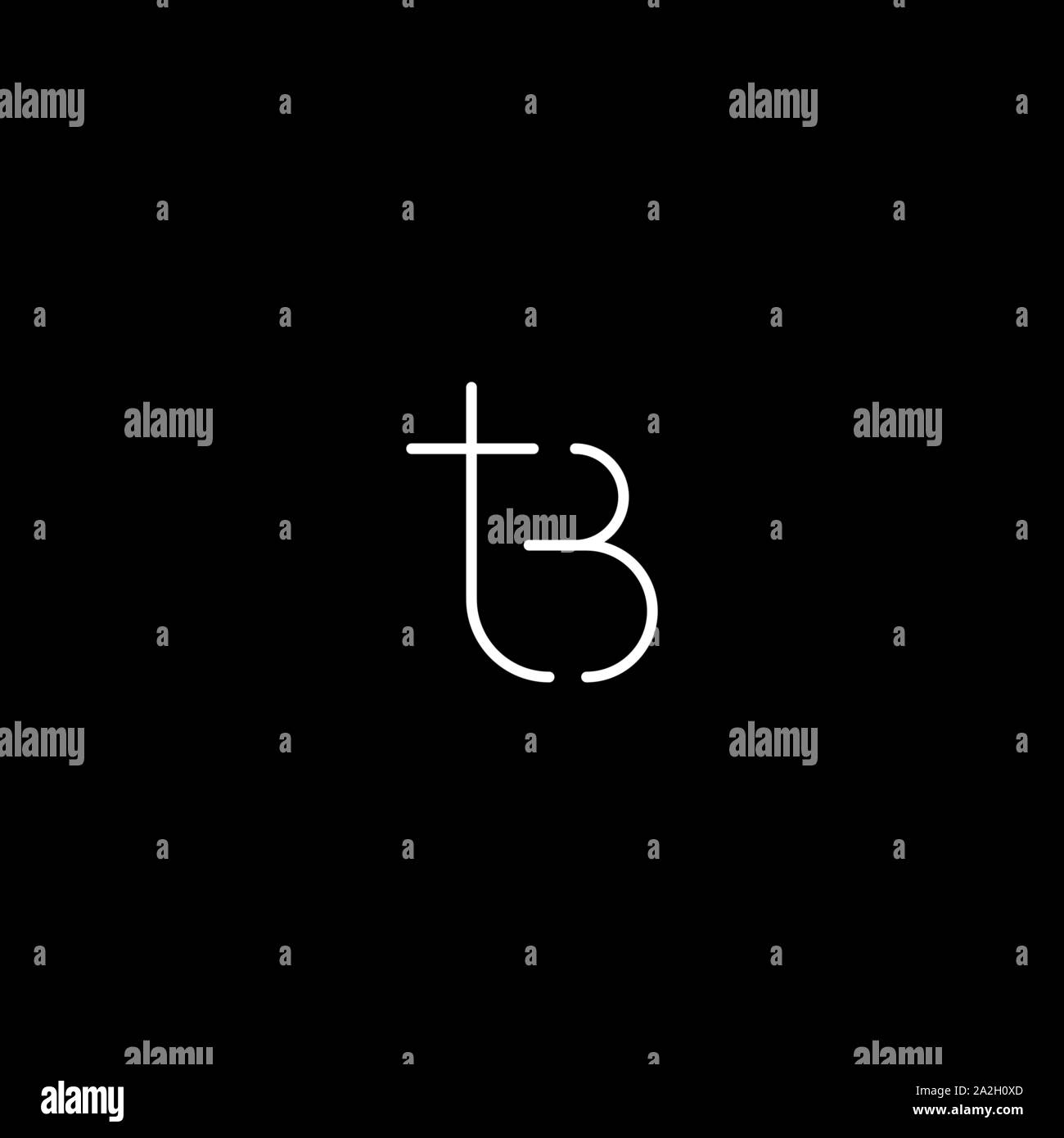 Letter TB BT T B Logo Design Simple Vector Elegant Stock Vector Image ...