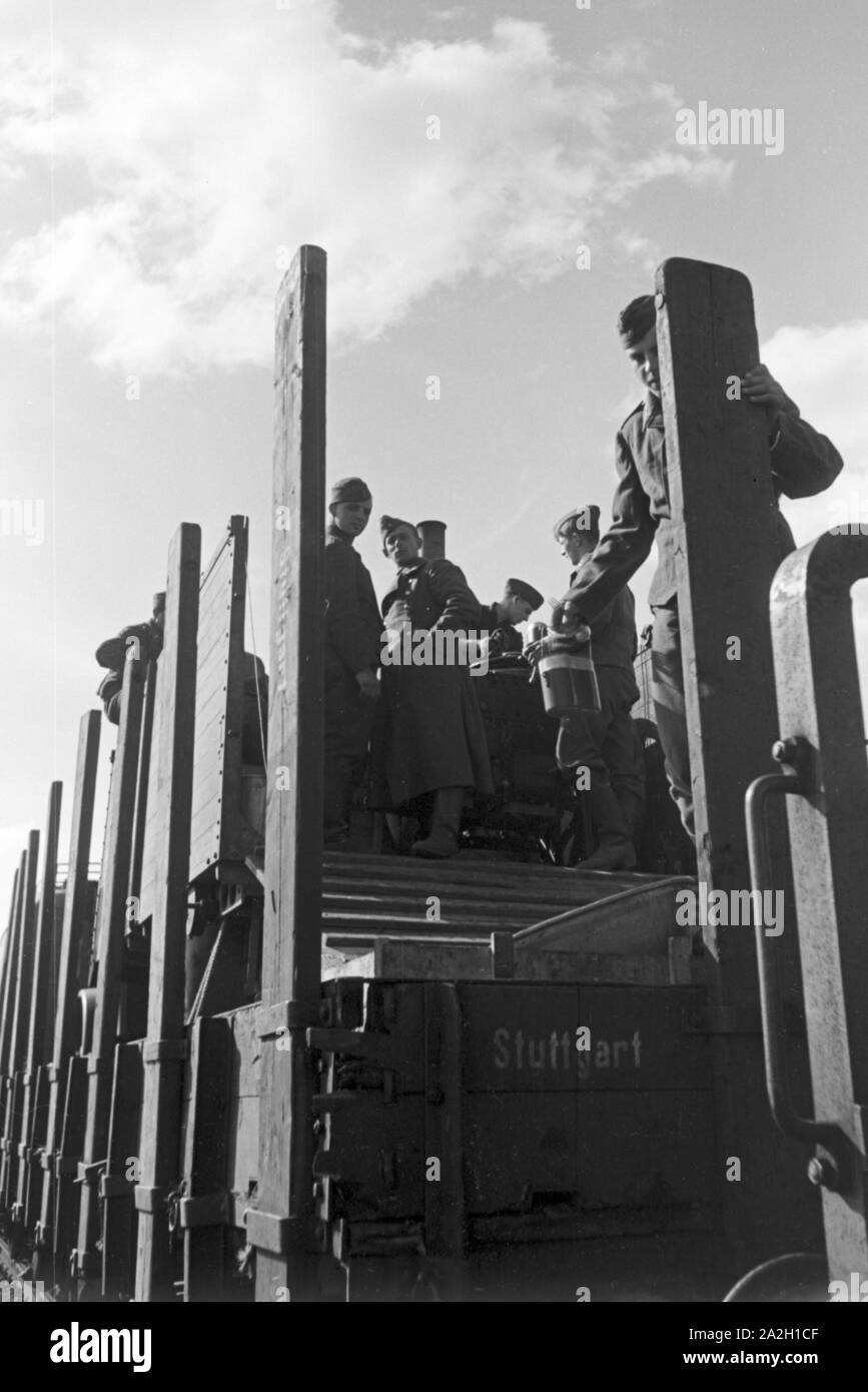 Soldaten des Reichsarbeitsdienst, Deutsches Reich 1930er Jahre. Soldiers of the Reichsarbeitsdienst, Germany 1930s Stock Photo
