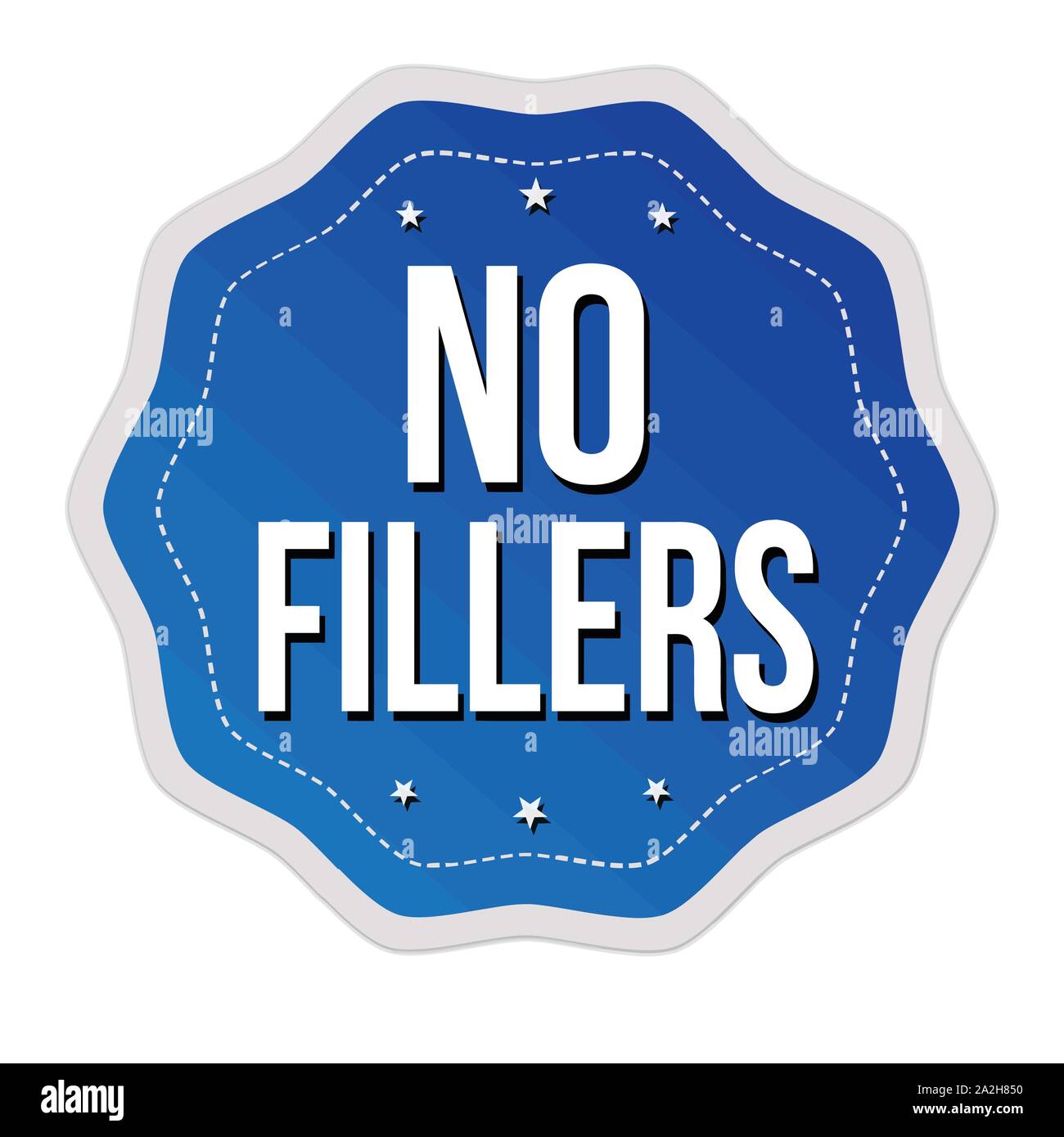 No fillers label or sticker on white background, vector illustration Stock Vector