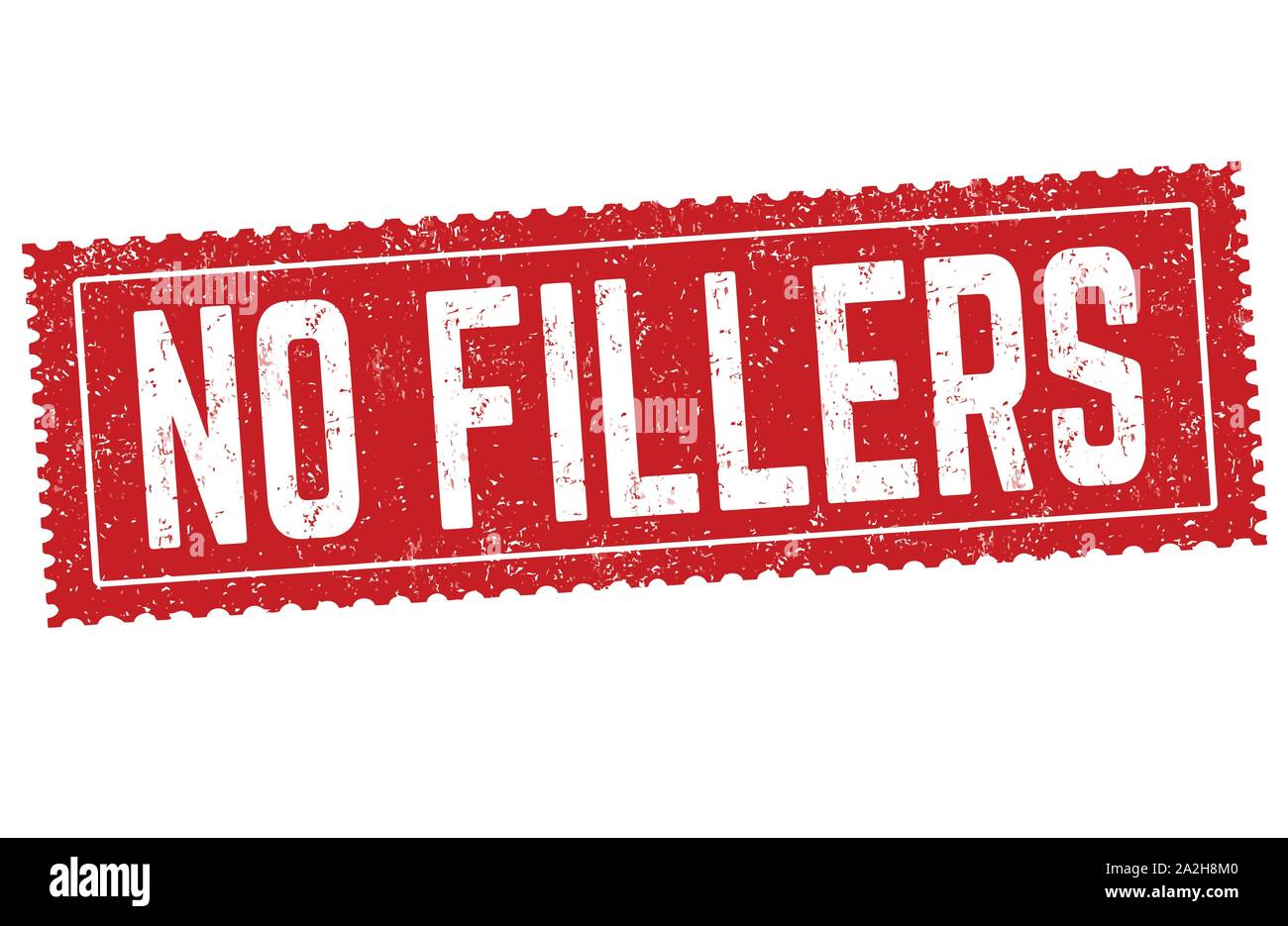 No fillers sign or stamp on white background, vector illustration Stock Vector