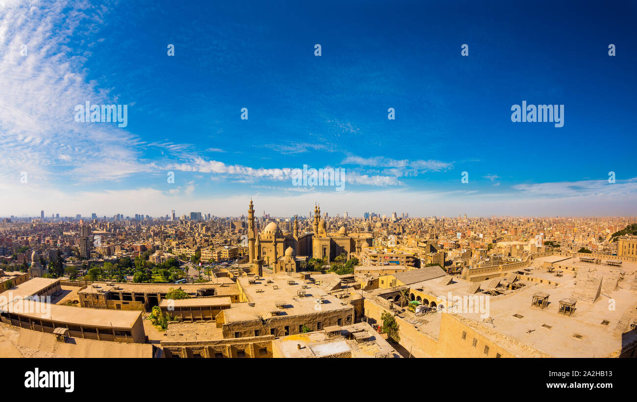 Panoramic view from the citadel of Cairo, Egypt Stock Photo