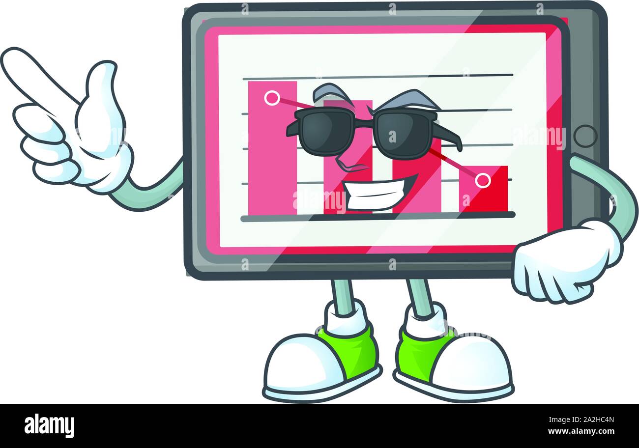 Super cool down chart horizontal table in cartoon character Stock