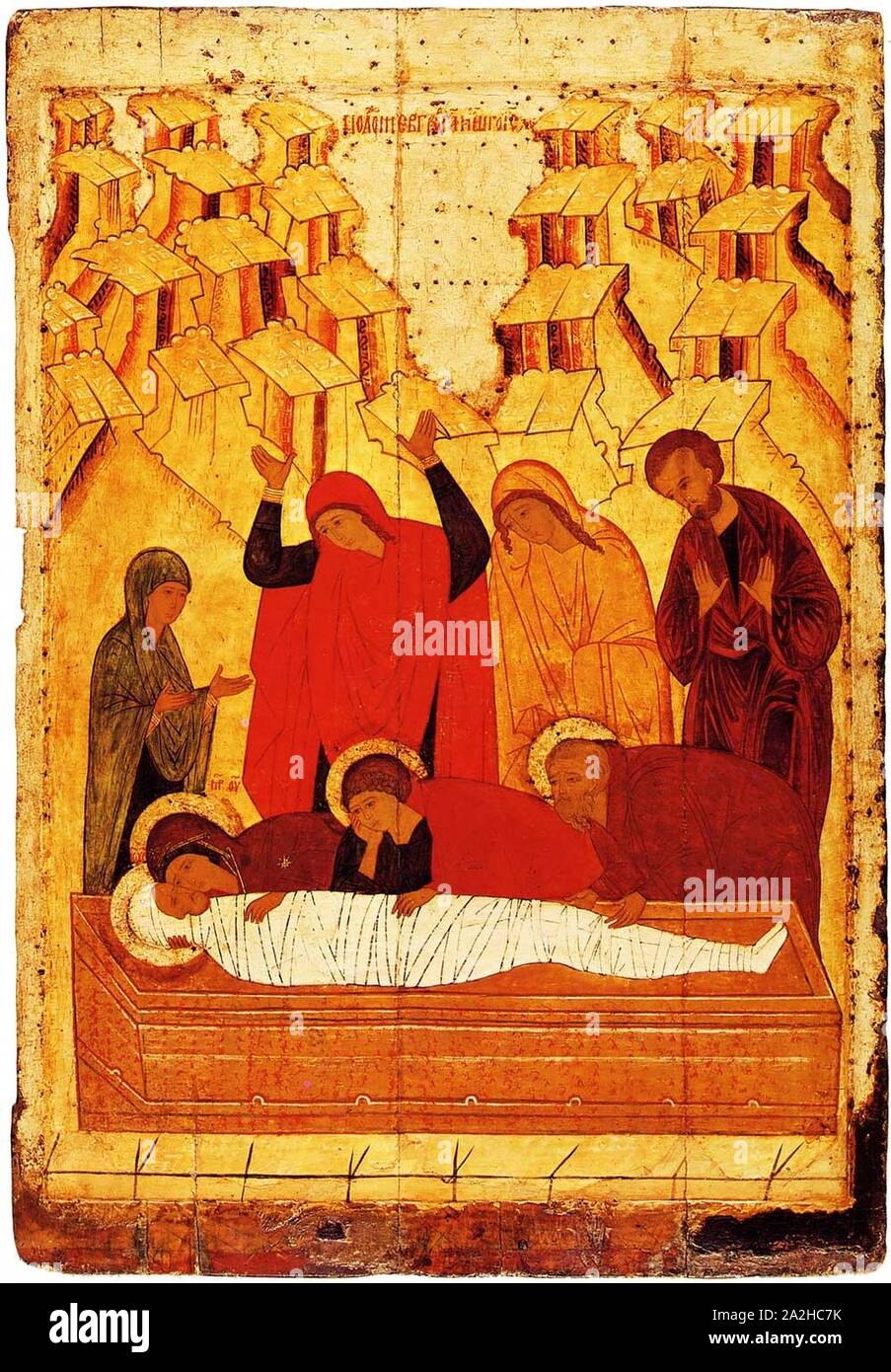 Entombment of Christ (15th century Stock Photo