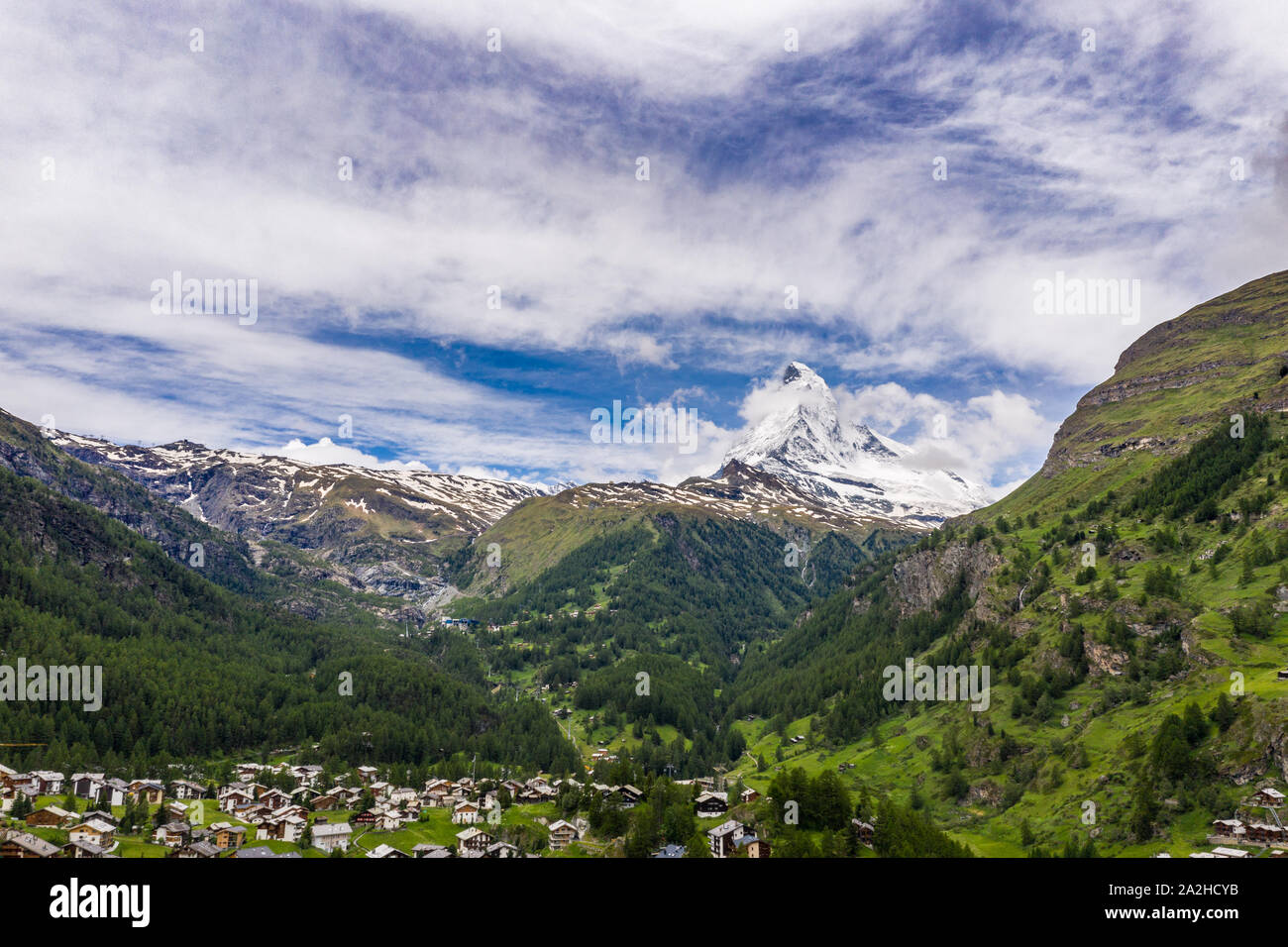 Breathtaking landscape on Zermatt Valley and Matterhorn Peak ...