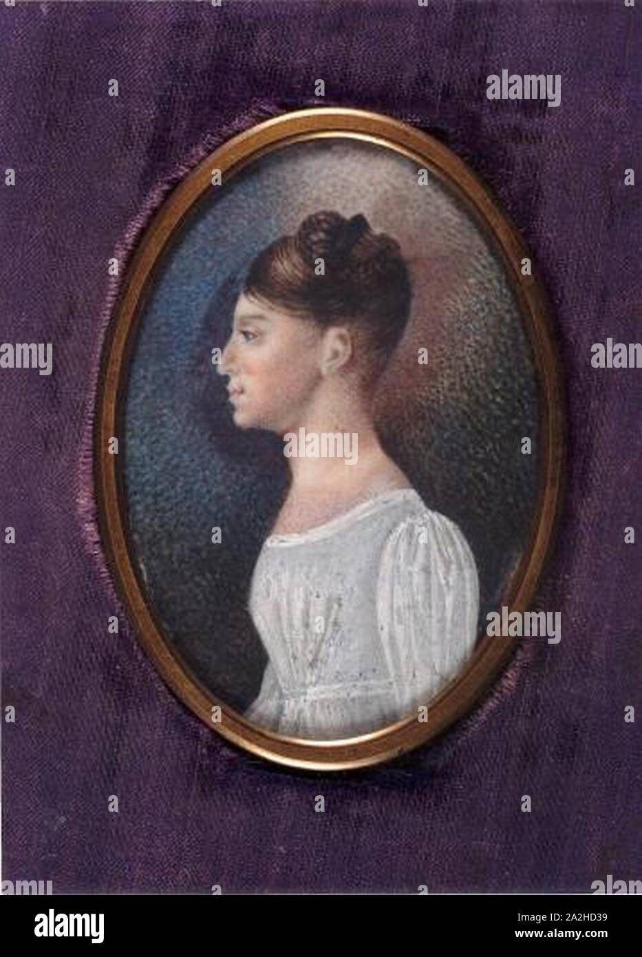 Emilia Chopin - portrait miniature by unknown artist