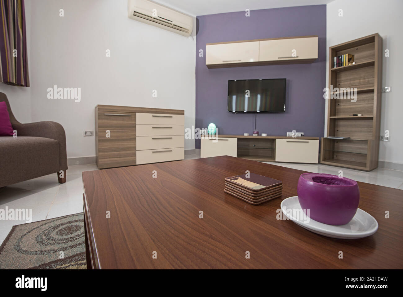 Living room lounge area in luxury apartment show home showing interior