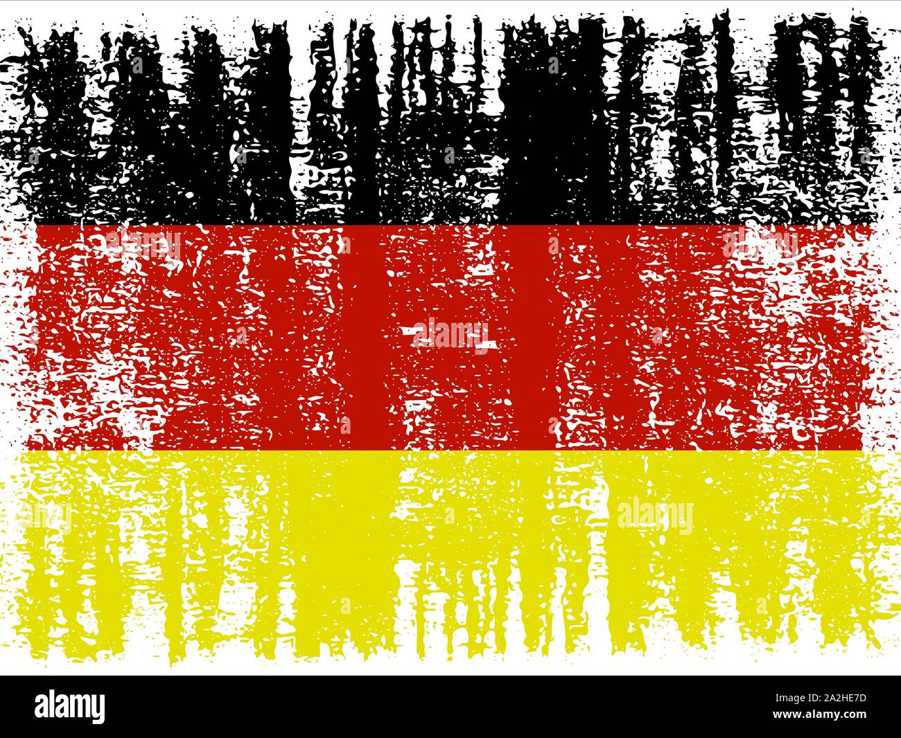 Grunge German flag with crack texture. Vector template. Stock Vector