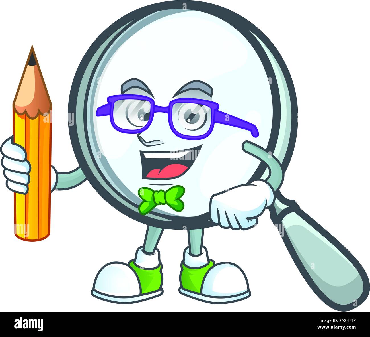 Student magnifying glass isolated on white background Stock Vector