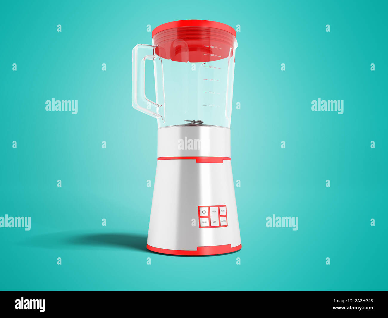 Kitchen Appliance Concept. Modern Multicolour Electric Blenders on a white  background. 3d Rendering Stock Photo - Alamy