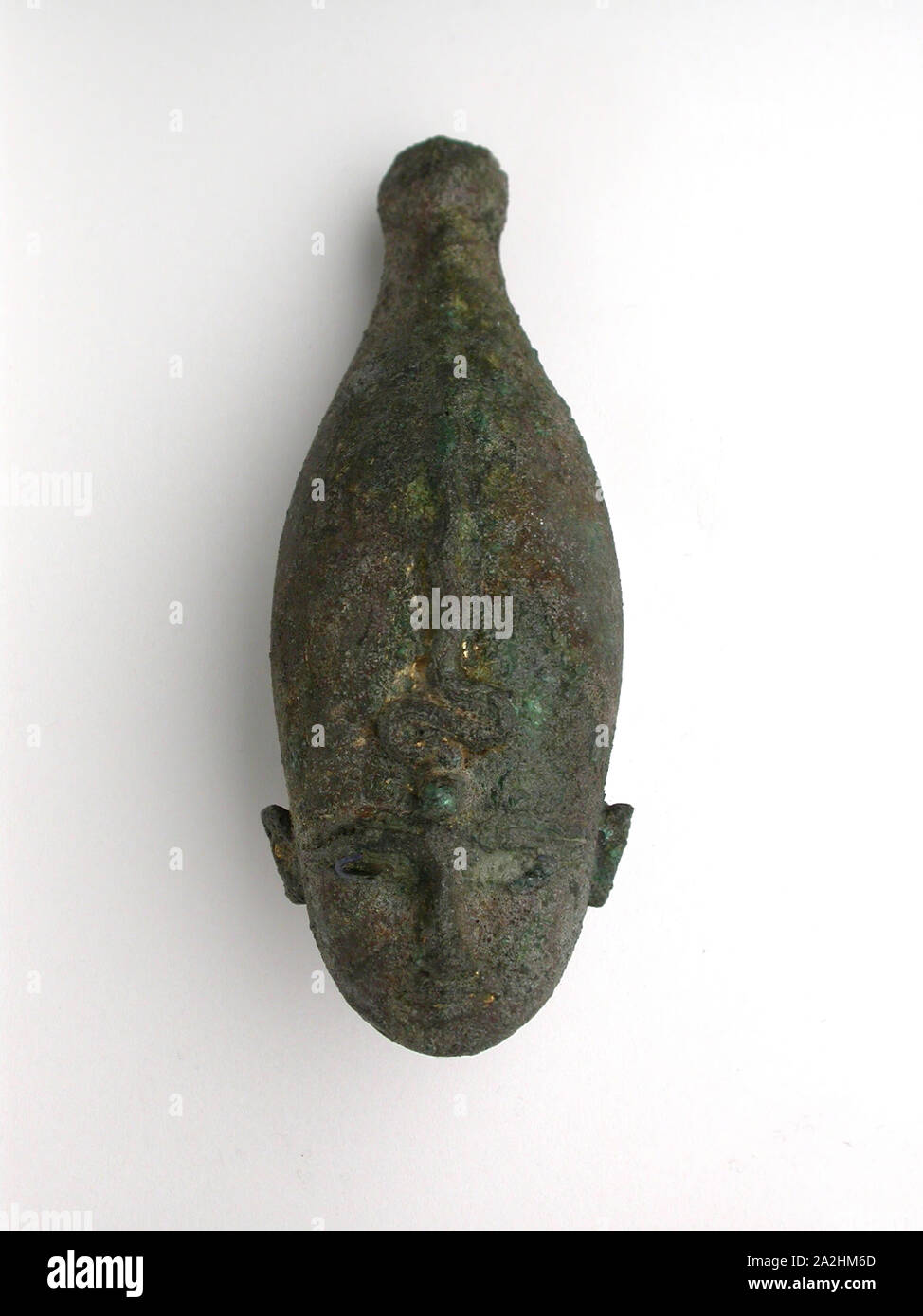 Head of the God Osiris, Third Intermediate Period (about 1069–664 BC), Egyptian, Egypt, Bronze, 15.9 × 6 × 8.6 cm (6 1/4 × 2 3/8 × 3 3/8 in Stock Photo