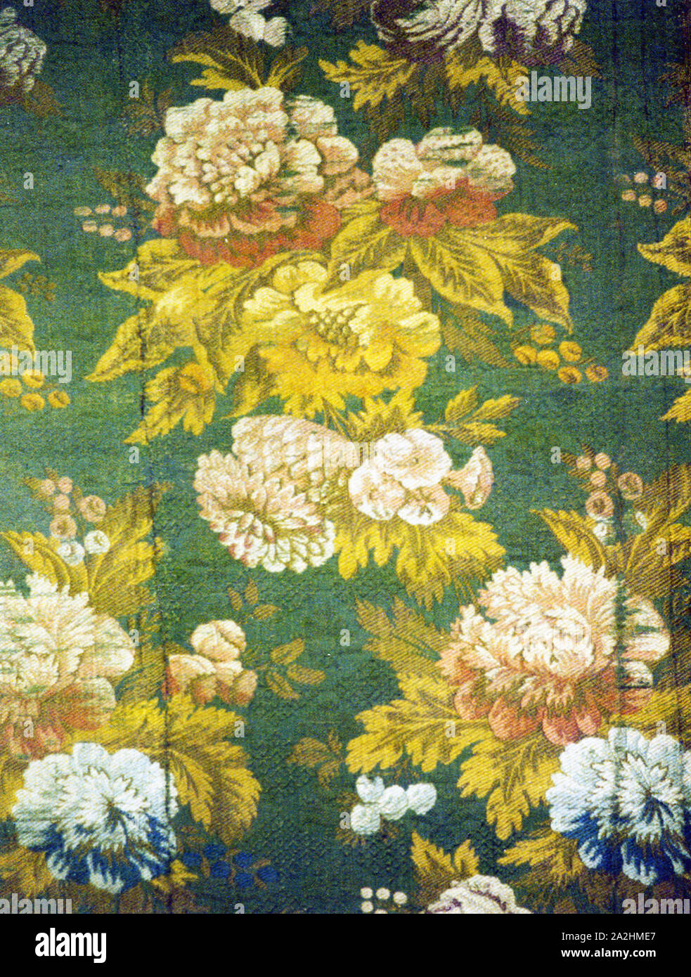 Panel, c. 1738/42, France, Silk, plain weave with patterning warps and patterning and brocading wefts, 102 × 53.6 cm (40 1/8 × 21 1/8 in Stock Photo