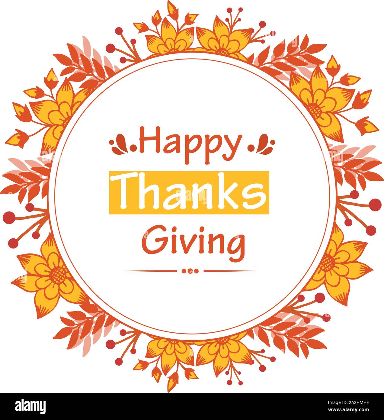 Template of poster thanksgiving, with plant of autumn leaf flower frame ...