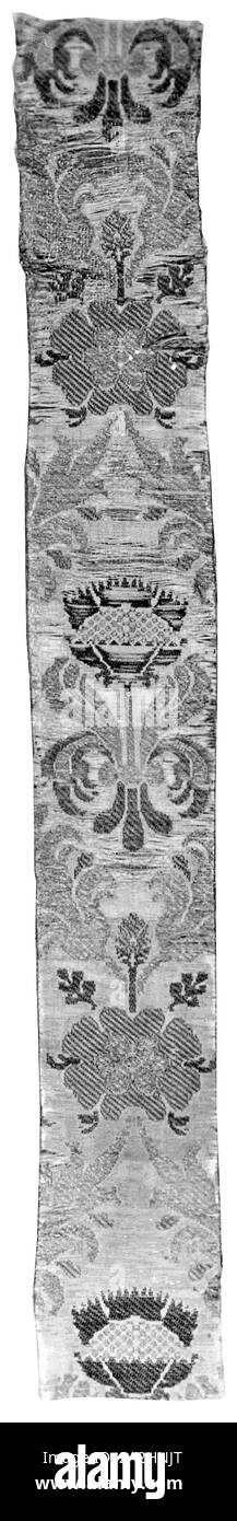Fragment, 1600/50, Italy, brocaded silk Stock Photo