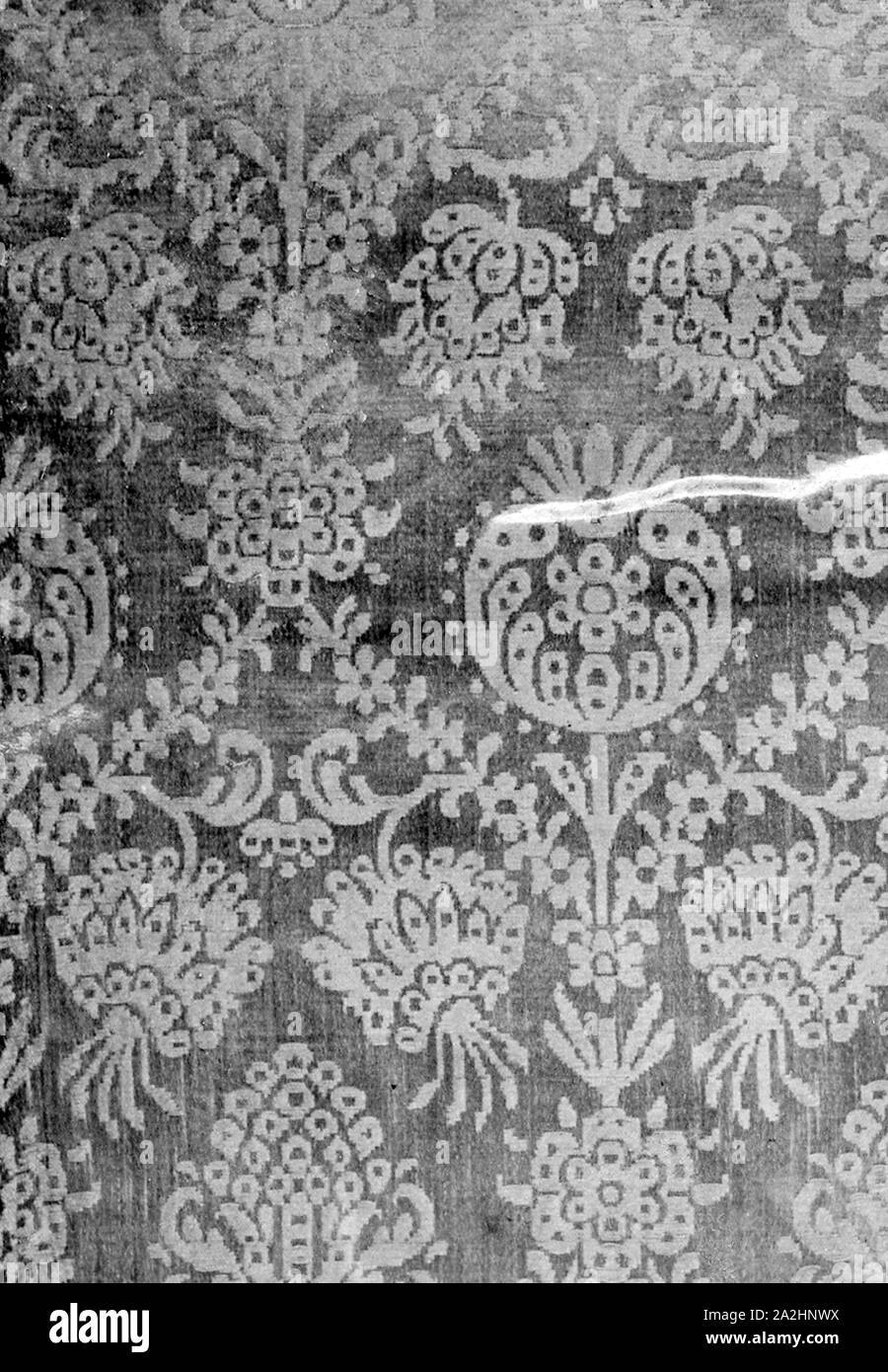 Fragment, 17th century, Netherlands, Netherlands, Silk, satin damask weave Stock Photo Alamy