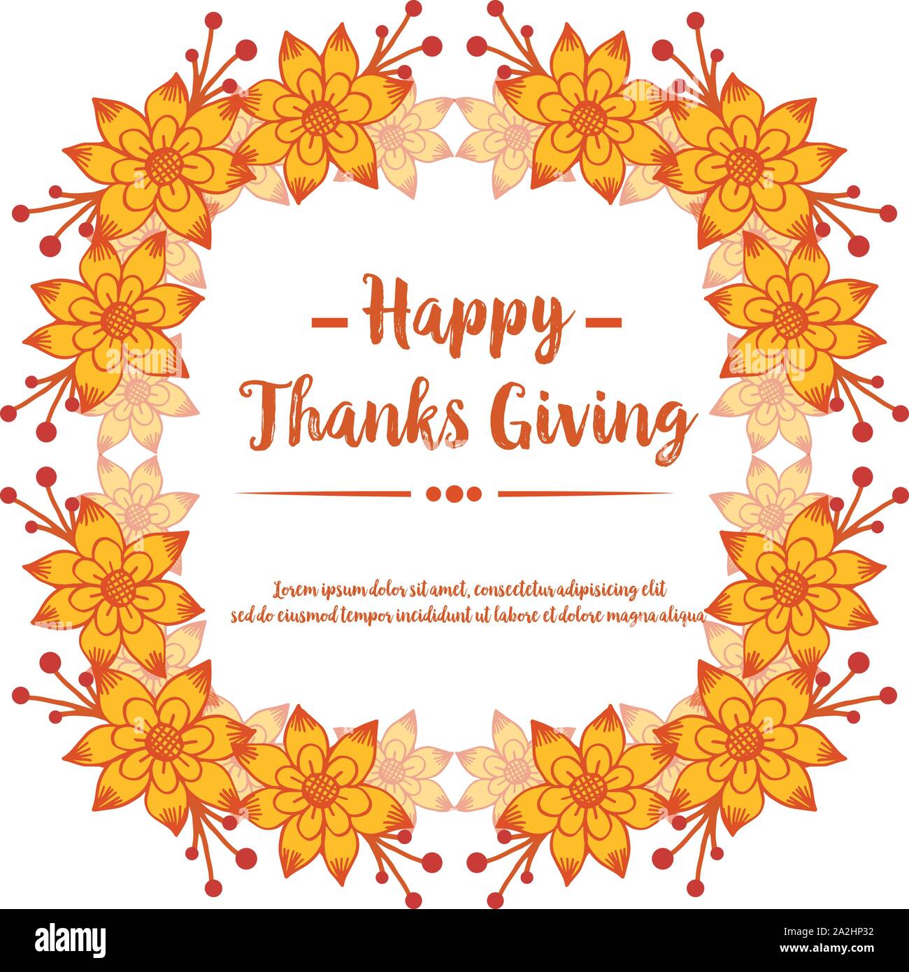 Poster thanksgiving, with abstract autumn leaf flower frame. Vector ...
