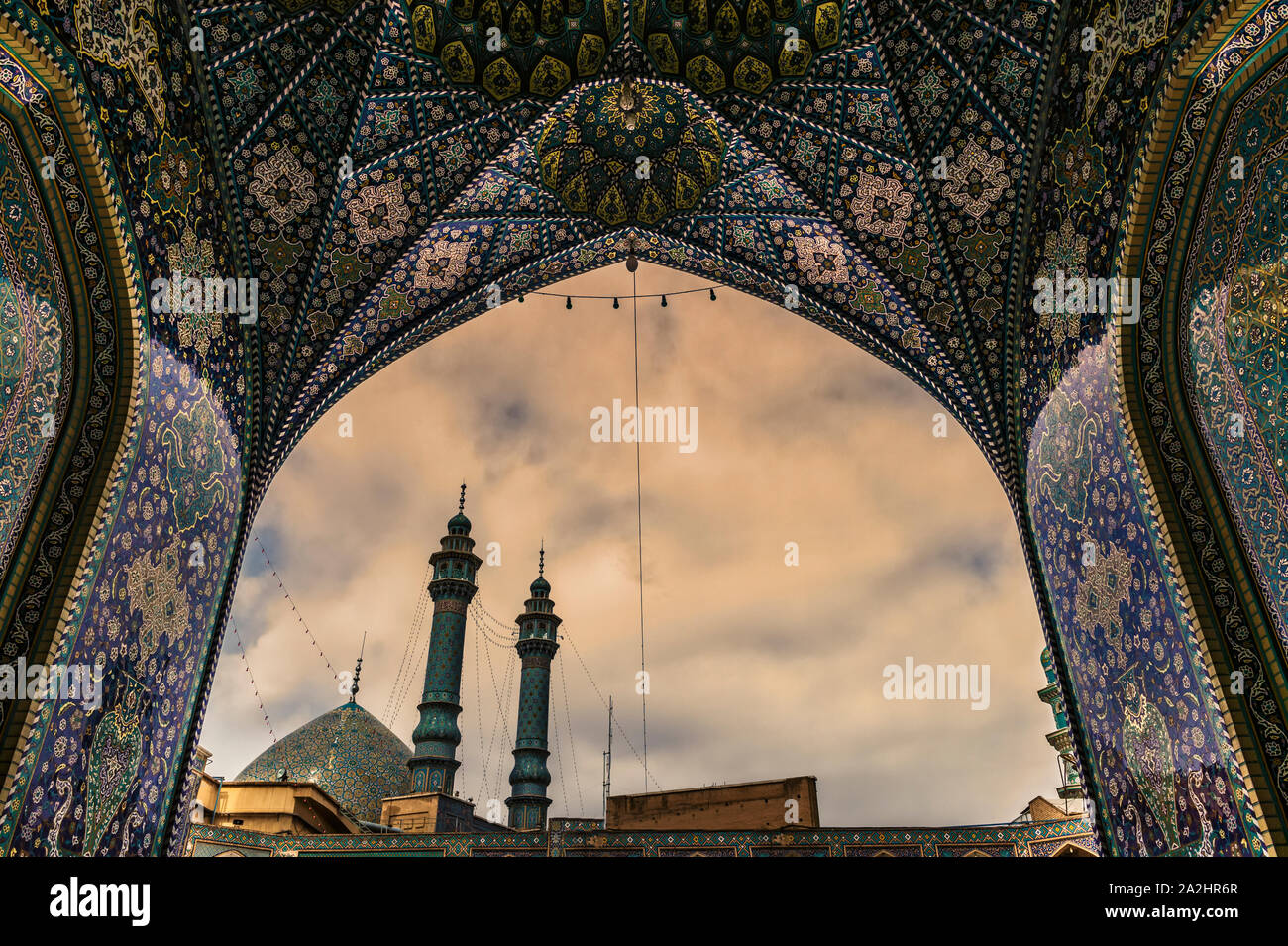 Hazrat-e Masumeh, Shrine of Fatima al-masumeh sister of eight Imam Reza and daughter of the seventh Imam Musa al-Kadhim, Qom, Iran Stock Photo