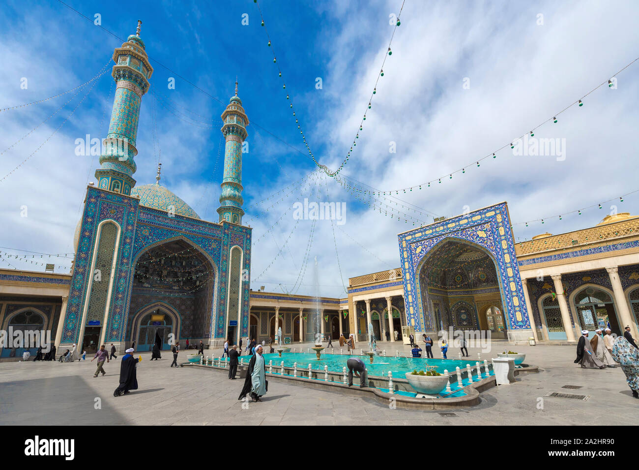 Azam Mosque, Shrine of Fatima al-masumeh sister of eight Imam Reza and daughter of the seventh Imam Musa al-Kadhim, Qom, Iran Stock Photo