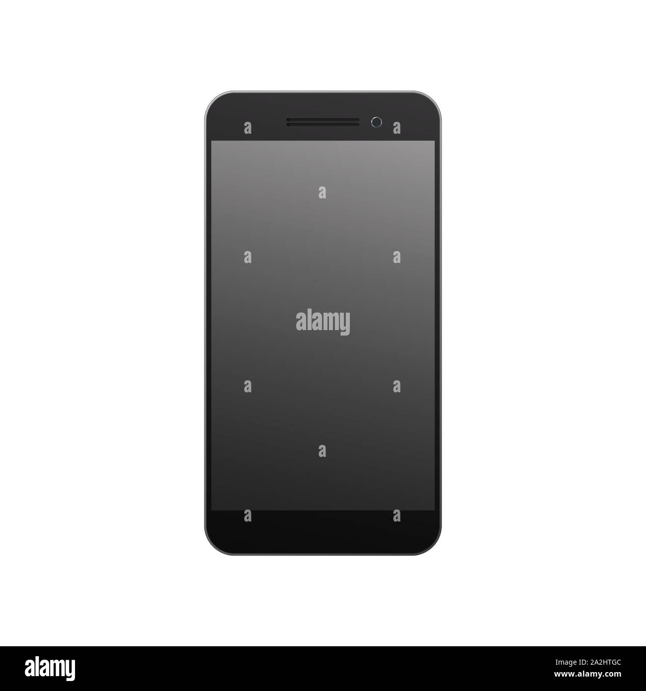 Modern black smartphone. Vector illustration. Mobile phone with touchscreen. Stock Vector