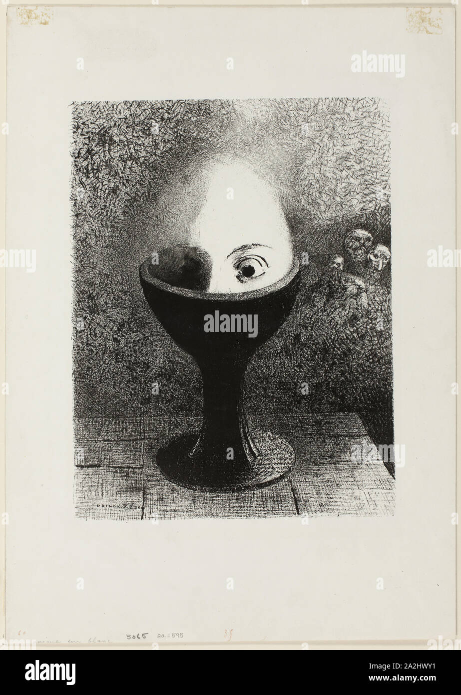 The Egg, 1885, Odilon Redon, French, 1840-1916, France, Lithograph on paper, 290 × 225 mm Stock Photo